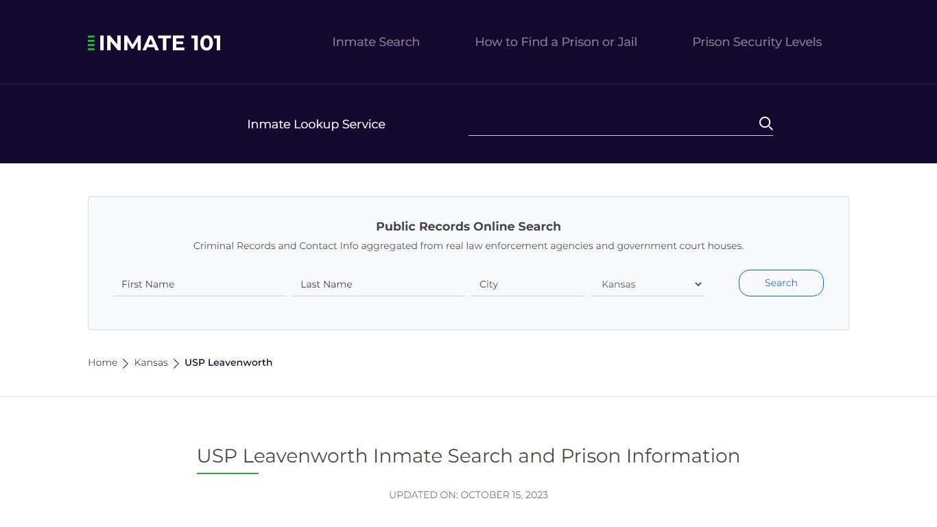 USP Leavenworth Inmate Search | Lookup | Roster