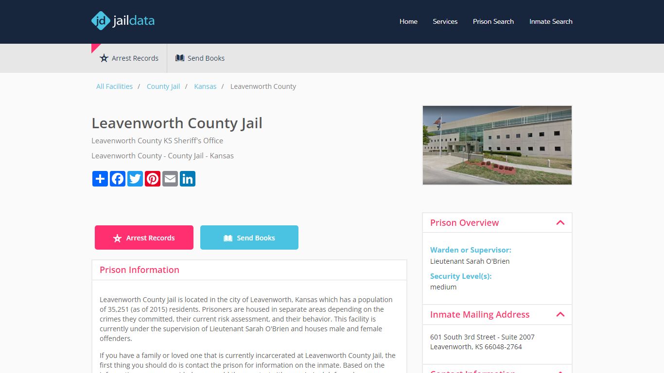 Leavenworth County Jail Inmate Search and Prisoner Info - Leavenworth, KS